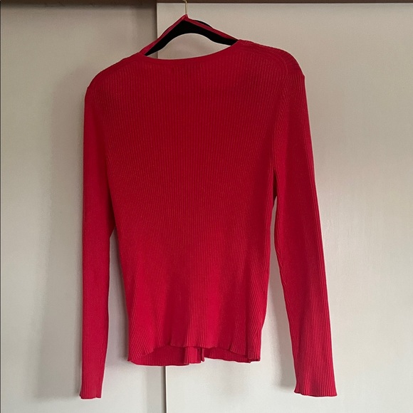 EUC | L | Banana Republic Pink Ribbed Cardigan - Picture 5 of 5